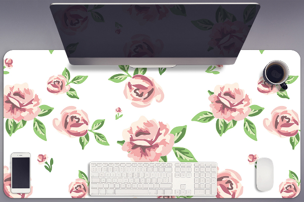 Full desk protector pastel flowers
