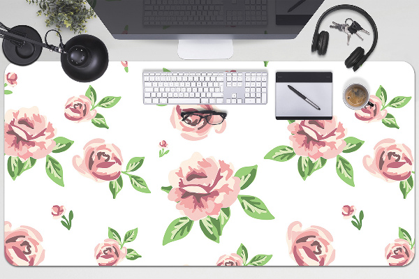 Full desk protector pastel flowers
