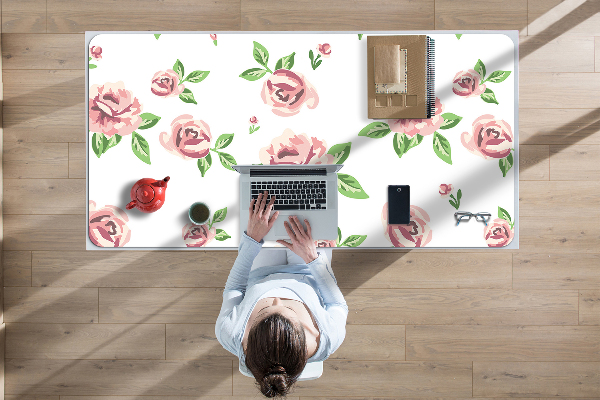 Full desk protector pastel flowers