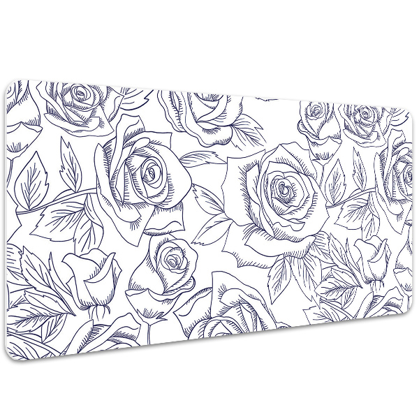 Desk pad blue roses