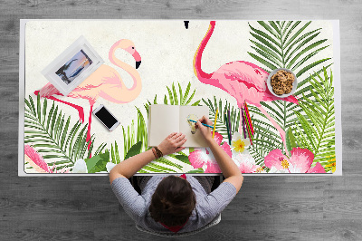 Large desk pad PVC protector two flamingos