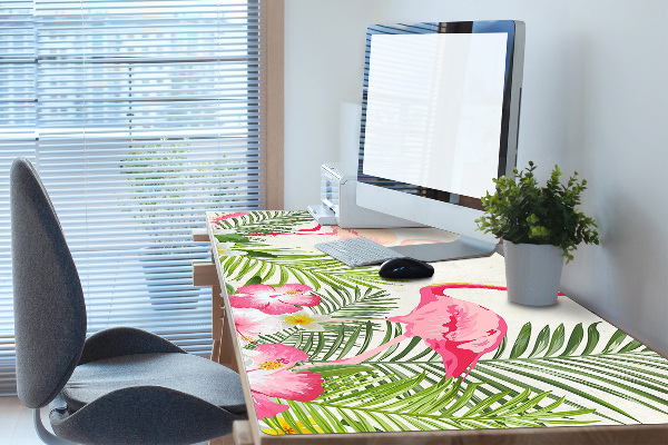Large desk pad PVC protector two flamingos
