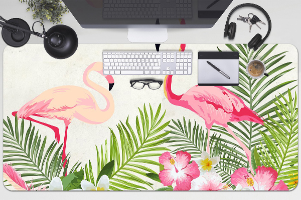 Large desk pad PVC protector two flamingos