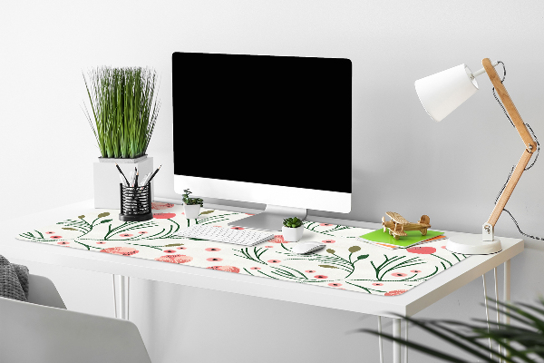Large desk pad PVC protector Vintage poppies