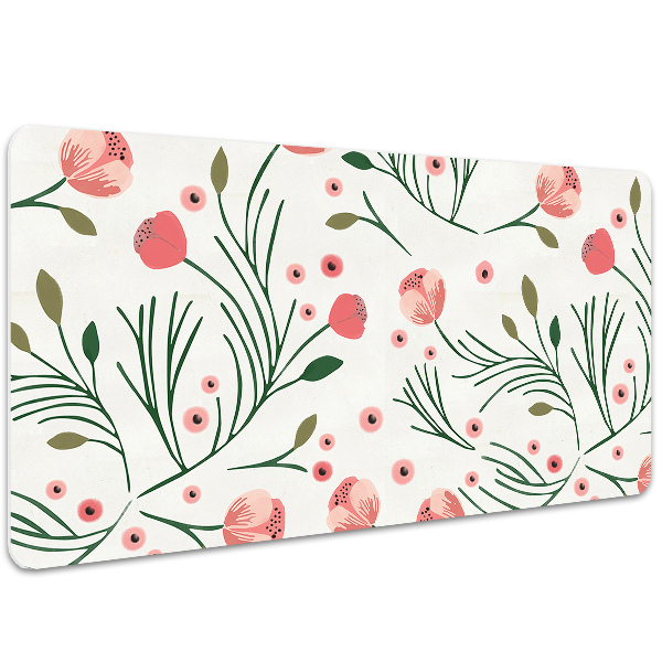 Large desk pad PVC protector Vintage poppies
