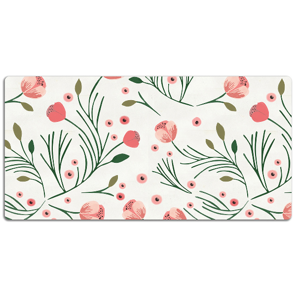 Large desk pad PVC protector Vintage poppies
