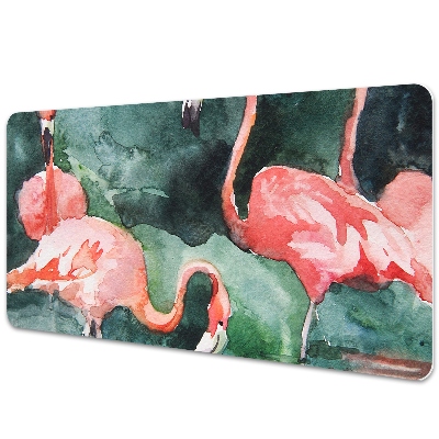 Full desk pad painted flamingos
