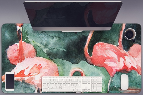 Full desk pad painted flamingos