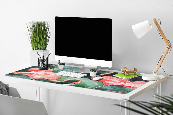 Full desk pad painted flamingos