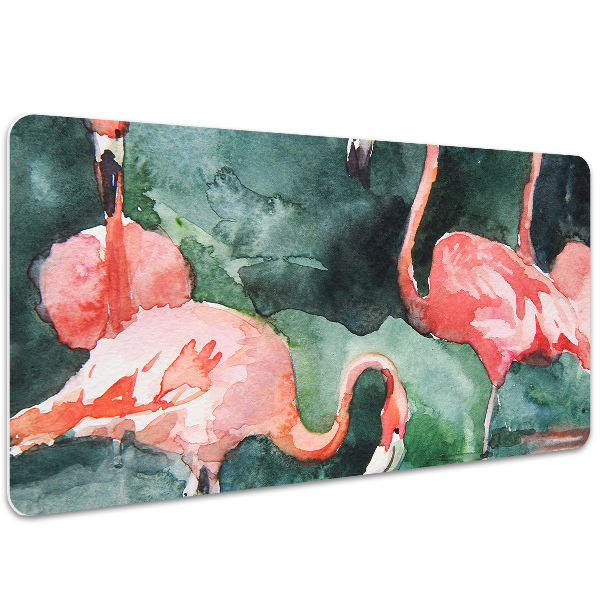 Full desk pad painted flamingos