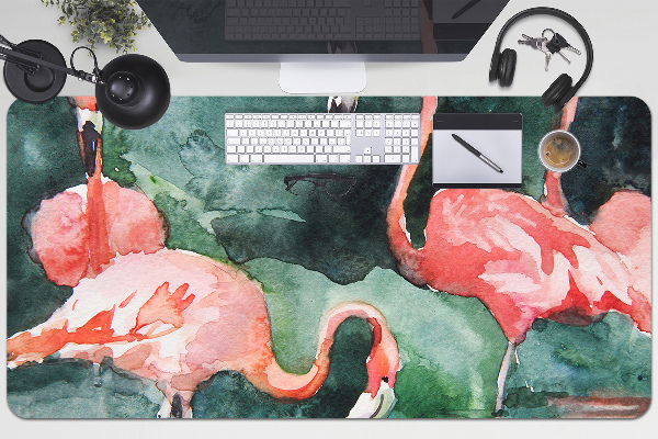 Full desk pad painted flamingos