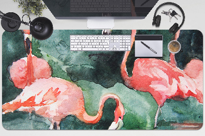 Full desk pad painted flamingos