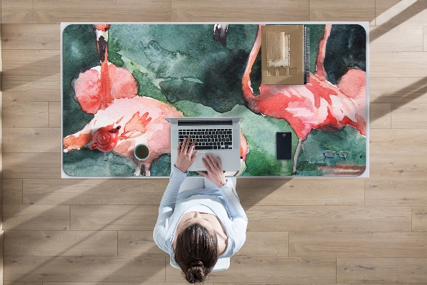 Full desk pad painted flamingos