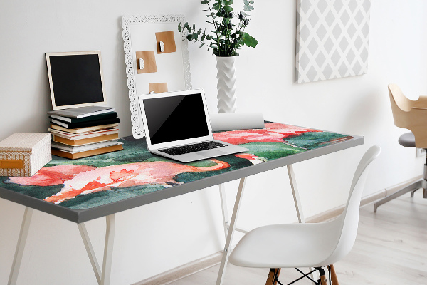 Full desk pad painted flamingos