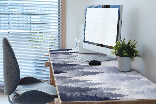 Large desk mat table protector forest landscape