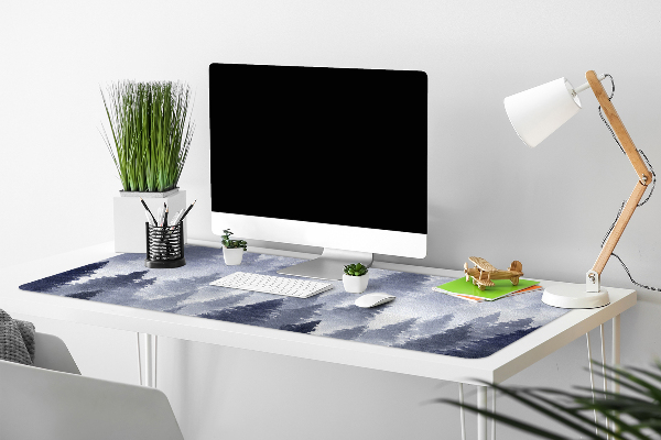 Large desk mat table protector forest landscape