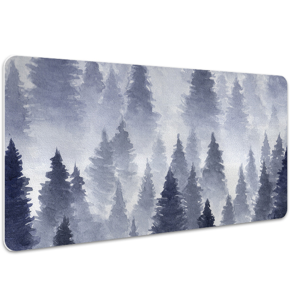Large desk mat table protector forest landscape