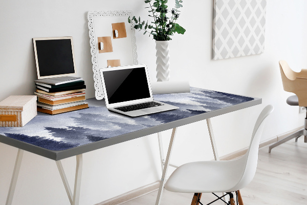 Large desk mat table protector forest landscape