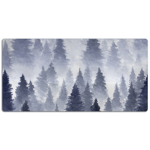 Large desk mat table protector forest landscape