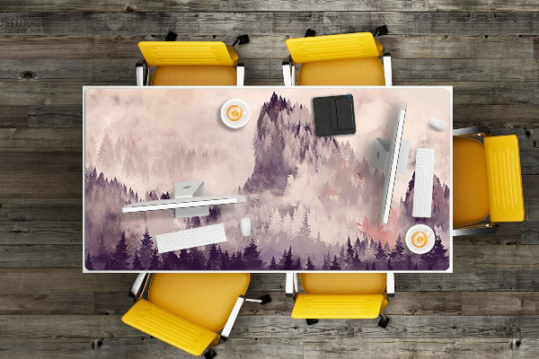 Large desk pad PVC protector Mountain forest