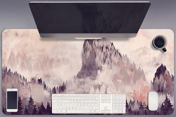 Large desk pad PVC protector Mountain forest