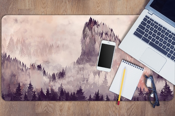 Large desk pad PVC protector Mountain forest