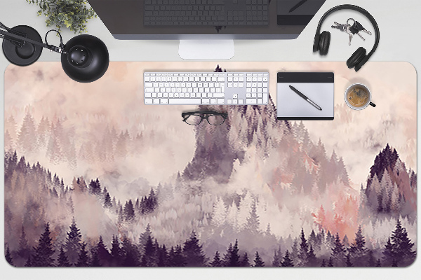 Large desk pad PVC protector Mountain forest