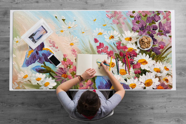 Large desk mat for children A field meadow