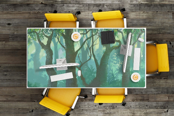 Large desk mat for children dark forest