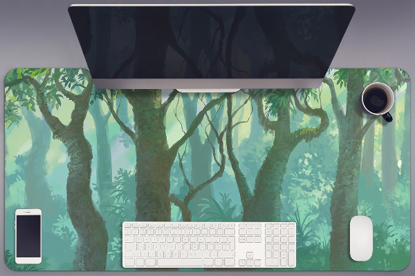 Large desk mat for children dark forest