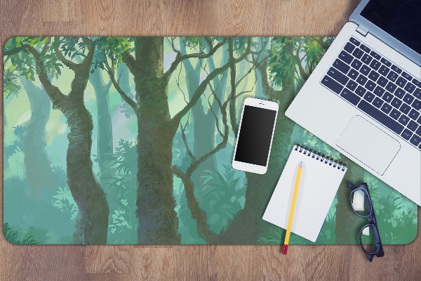 Large desk mat for children dark forest