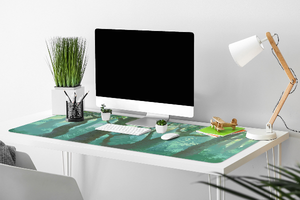 Large desk mat for children dark forest