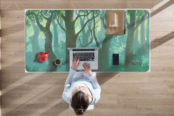 Large desk mat for children dark forest