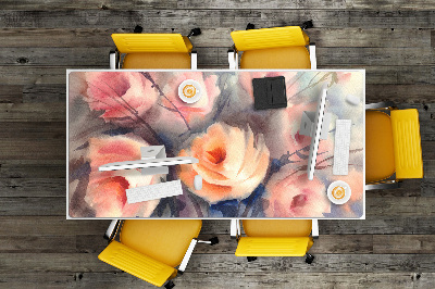 Full desk pad orange roses