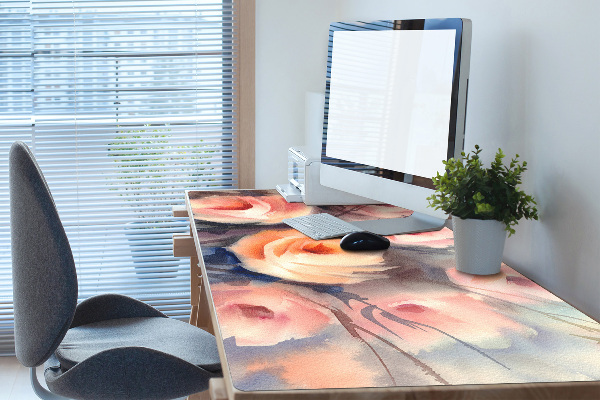 Full desk pad orange roses