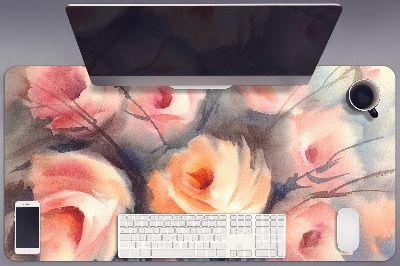 Full desk pad orange roses