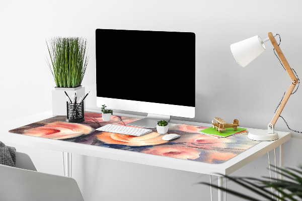 Full desk pad orange roses