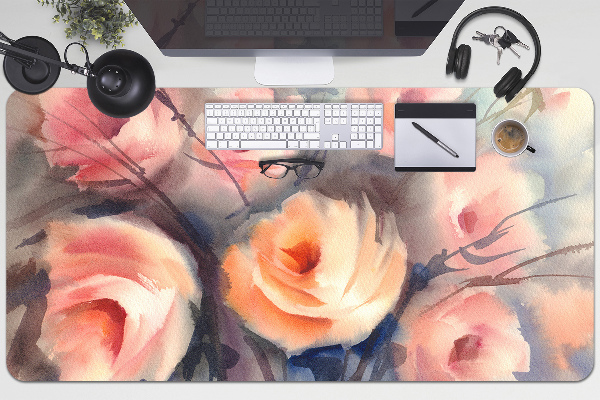 Full desk pad orange roses
