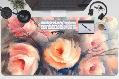 Full desk pad orange roses