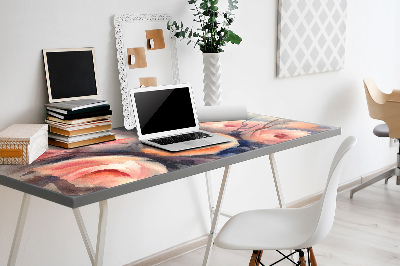 Full desk pad orange roses