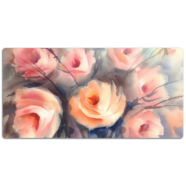 Full desk pad orange roses