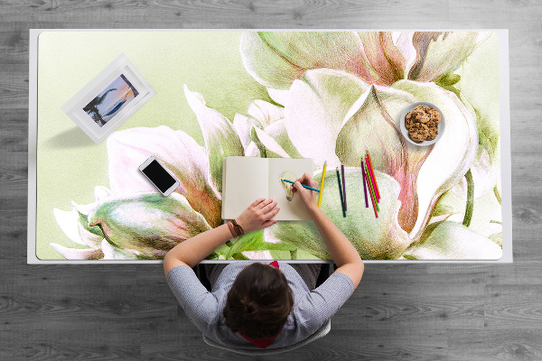 Desk pad magnolia flowers