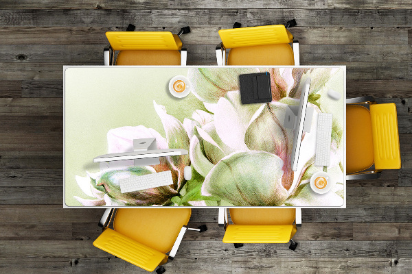 Desk pad magnolia flowers