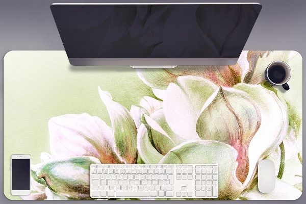 Desk pad magnolia flowers