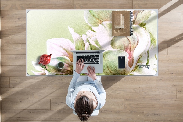 Desk pad magnolia flowers