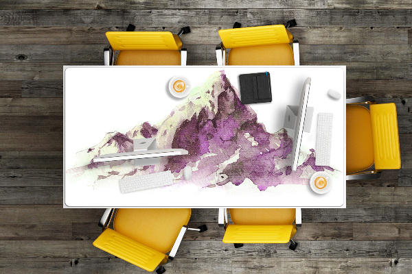 Large desk mat for children Winter mountains