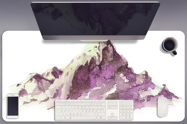 Large desk mat for children Winter mountains