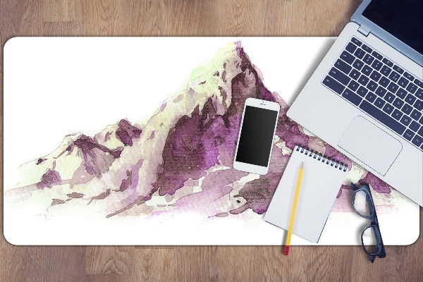 Large desk mat for children Winter mountains