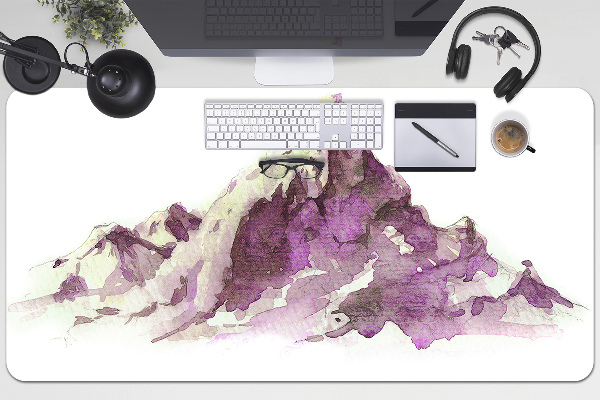 Large desk mat for children Winter mountains