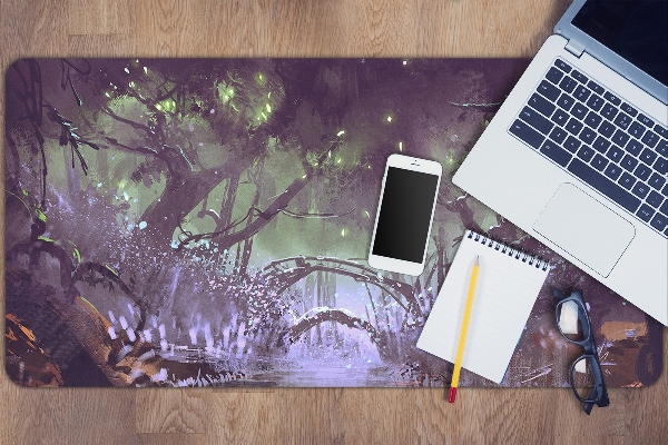 Large desk mat for children dark forest